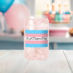 #LetThemPlay Transgender atleten Trans vlag Blikvorm Glas