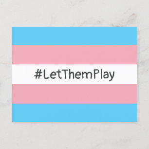 #LetThemPlay Transgender atleten Trans vlag Briefkaart