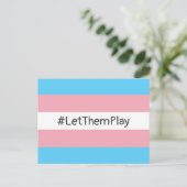 #LetThemPlay Transgender atleten Trans vlag Briefkaart (Staand voorkant)