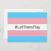 #LetThemPlay Transgender atleten Trans vlag Briefkaart (Voorkant / Achterkant)