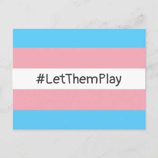 #LetThemPlay Transgender atleten Trans vlag Briefkaart (Voorkant)