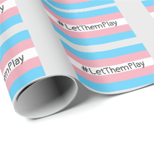 #LetThemPlay Transgender atleten Trans vlag Cadeaupapier