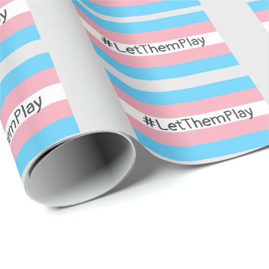#LetThemPlay Transgender atleten Trans vlag Cadeaupapier (Rol Hoek)