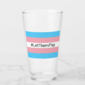 #LetThemPlay Transgender atleten Trans vlag Glas (Voorkant)