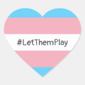 #LetThemPlay Transgender atleten Trans vlag Hart Sticker (Voorkant)