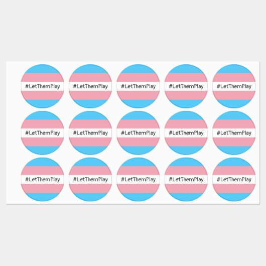 #LetThemPlay Transgender atleten Trans vlag Labels (Vel)