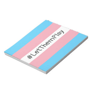 #LetThemPlay Transgender atleten Trans vlag Notitieblok