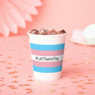 #LetThemPlay Transgender atleten Trans vlag Papieren Bekers