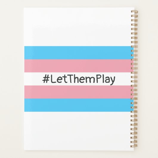 #LetThemPlay Transgender atleten Trans vlag Planner (Achterkant)
