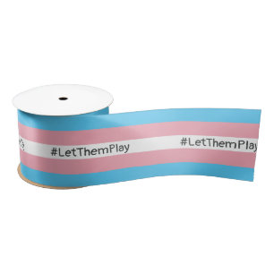 #LetThemPlay Transgender atleten Trans vlag Satijnen Lint