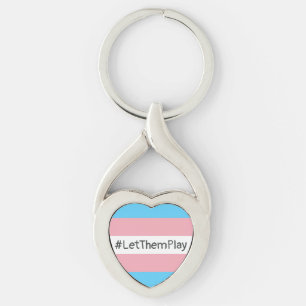 #LetThemPlay Transgender atleten Trans vlag Sleutelhanger