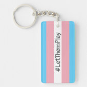 #LetThemPlay Transgender atleten Trans vlag Sleutelhanger (Voorkant)