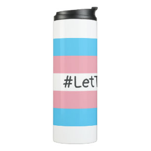#LetThemPlay Transgender atleten Trans vlag Thermosbeker