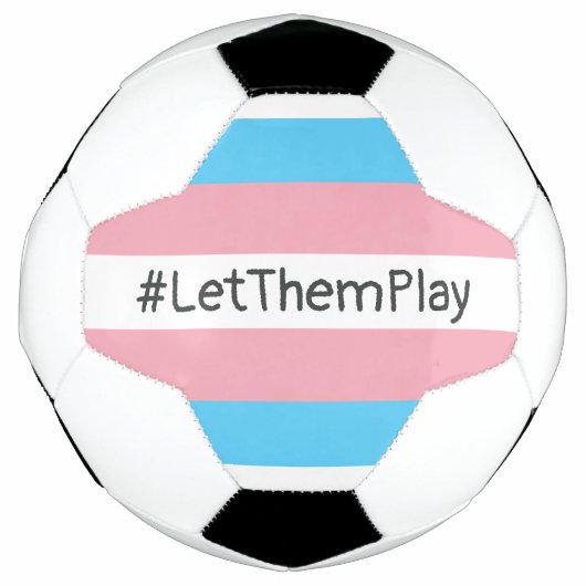 #LetThemPlay Transgender atleten Trans vlag Voetbal (Voorkant)