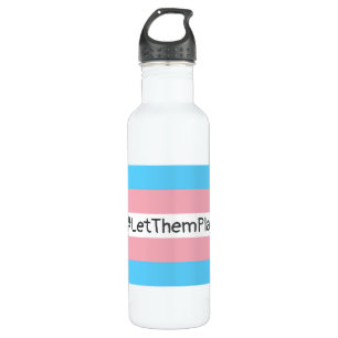 #LetThemPlay Transgender atleten Trans vlag Waterfles