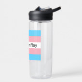 #LetThemPlay Transgender atleten Trans vlag Waterfles (Links)