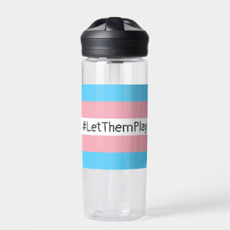 #LetThemPlay Transgender atleten Trans vlag Waterfles