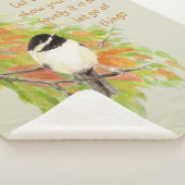 Letting Go Inspirerend Quote Chickadee Bird Sherpa Deken (3/4)