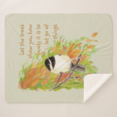 Letting Go Inspirerend Quote Chickadee Bird Sherpa Deken (Voorkant (horizontaal))