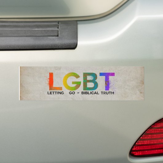 Letting Go of Biblical Truth (LGBT) Bumpersticker (Op auto)