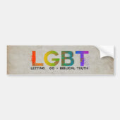Letting Go of Biblical Truth (LGBT) Bumpersticker (Voorkant)