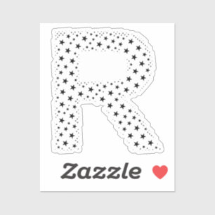 LETTTERS GEMAAKT VAN ZWARTE STERREN STICKER
