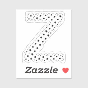 LETTTERS GEMAAKT VAN ZWARTE STERREN STICKER