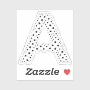 LETTTERS GEMAAKT VAN ZWARTE STERREN STICKER
