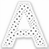 LETTTERS GEMAAKT VAN ZWARTE STERREN STICKER (Voorkant)
