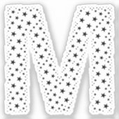 LETTTERS GEMAAKT VAN ZWARTE STERREN STICKER (Voorkant)