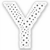LETTTERS GEMAAKT VAN ZWARTE STERREN STICKER (Voorkant)