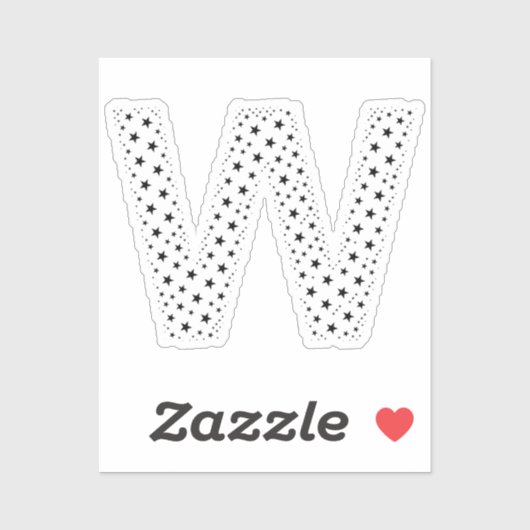 LETTTERS GEMAAKT VAN ZWARTE STERREN STICKER (Vel)