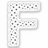 LETTTERS GEMAAKT VAN ZWARTE STERREN STICKER (Voorkant)