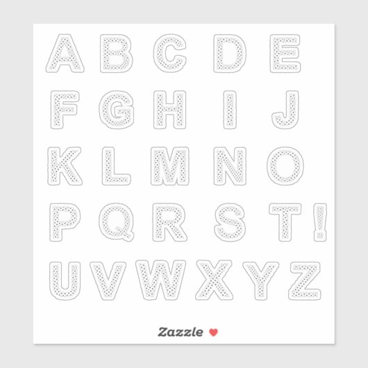 LETTTERS GEMAAKT VAN ZWARTE STERREN STICKER (Vel)