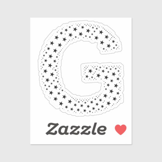 LETTTERS GEMAAKT VAN ZWARTE STERREN STICKER (Vel)