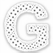 LETTTERS GEMAAKT VAN ZWARTE STERREN STICKER (Voorkant)