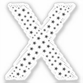 LETTTERS GEMAAKT VAN ZWARTE STERREN STICKER (Voorkant)