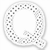 LETTTERS GEMAAKT VAN ZWARTE STERREN STICKER (Voorkant)