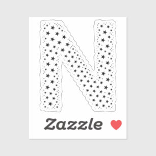 LETTTERS GEMAAKT VAN ZWARTE STERREN STICKER