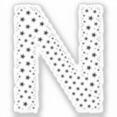 LETTTERS GEMAAKT VAN ZWARTE STERREN STICKER (Voorkant)