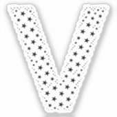 LETTTERS GEMAAKT VAN ZWARTE STERREN STICKER (Voorkant)