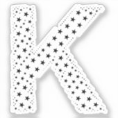 LETTTERS GEMAAKT VAN ZWARTE STERREN STICKER (Voorkant)