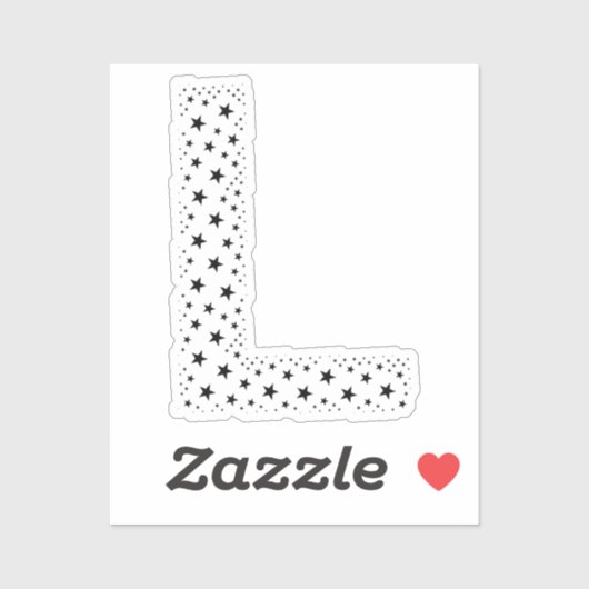 LETTTERS GEMAAKT VAN ZWARTE STERREN STICKER (Vel)