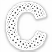 LETTTERS GEMAAKT VAN ZWARTE STERREN STICKER (Voorkant)