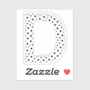 LETTTERS GEMAAKT VAN ZWARTE STERREN STICKER