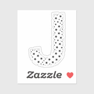 LETTTERS GEMAAKT VAN ZWARTE STERREN STICKER