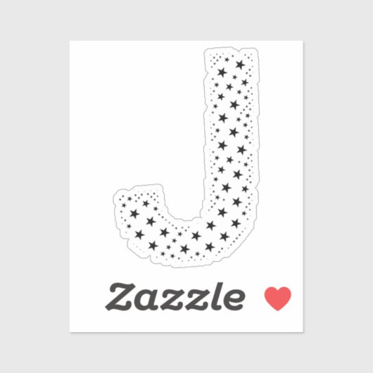 LETTTERS GEMAAKT VAN ZWARTE STERREN STICKER (Vel)