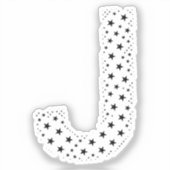LETTTERS GEMAAKT VAN ZWARTE STERREN STICKER (Voorkant)