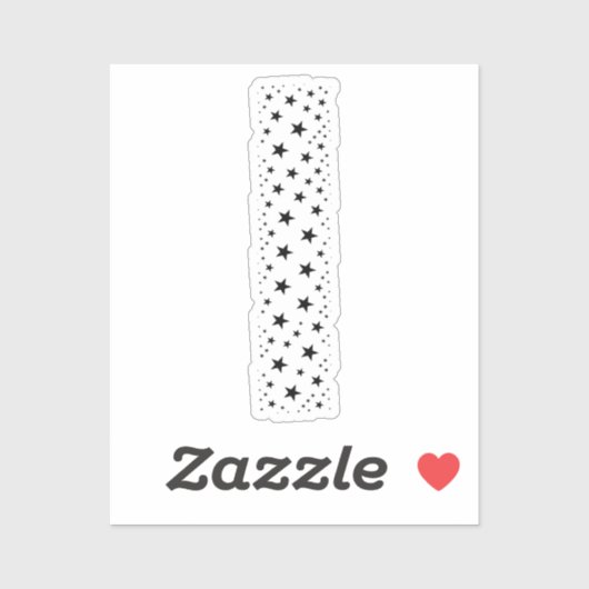 LETTTERS GEMAAKT VAN ZWARTE STERREN STICKER (Vel)