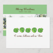 "Lettuce Adore Him" flatfoto-kerstkaart